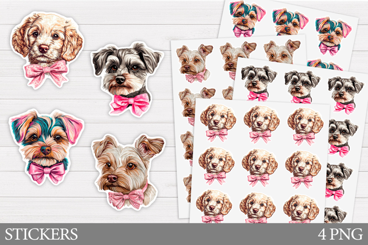 Cute Dog Stickers Design. Dog Sticker Printable