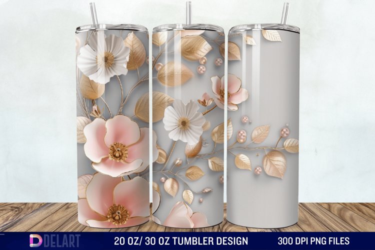 3D Floral Tumbler Wrap example image 1