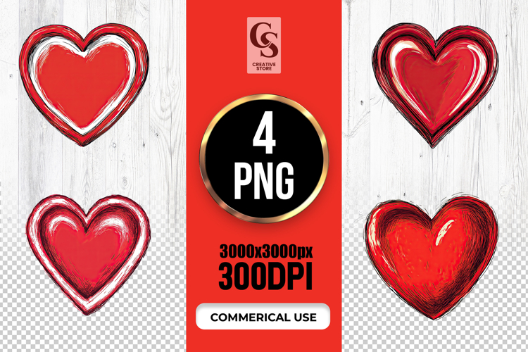 Red heart clipart Image 5