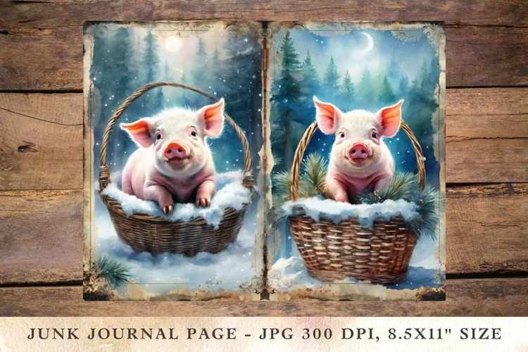 Printable Junk Journal Pages pig