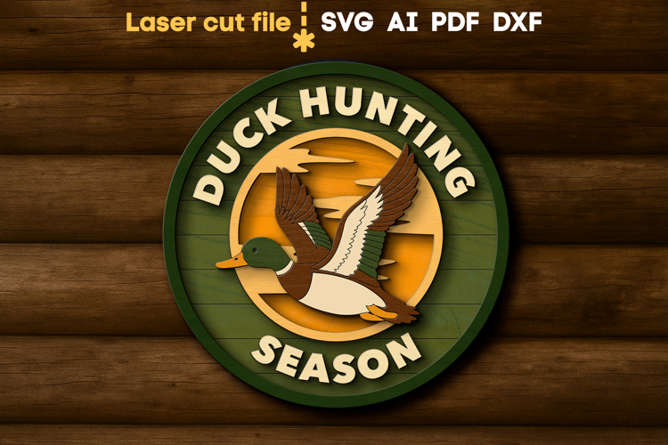 Duck Hunting SVG laser cut files for Glowforge example image 1