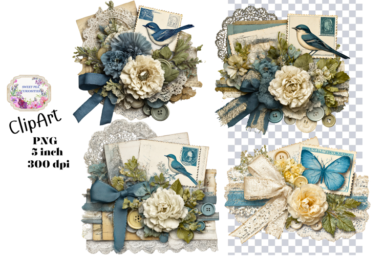 Cluster, Bird, Ephemera, PNG, Junk Journal, clipart