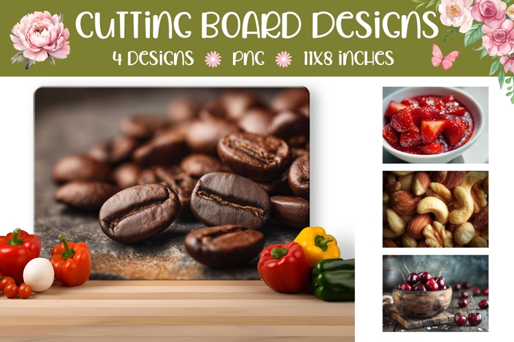 Strawberry Cutting Board, Nuts Cutting Board, Cherry PNG