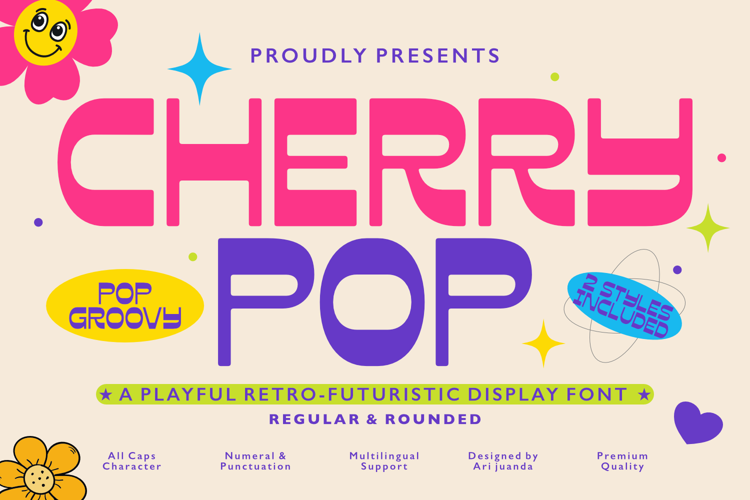 Cherry Pop-Playful Retro Display Font