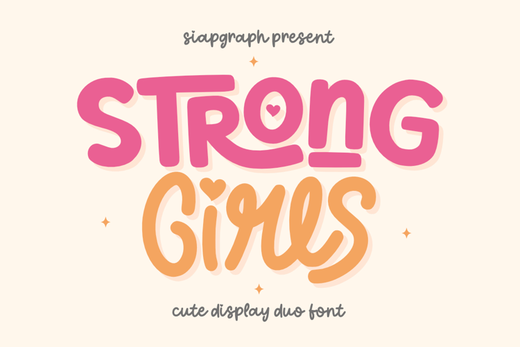 Strong Girls - Playful Display Duo Font