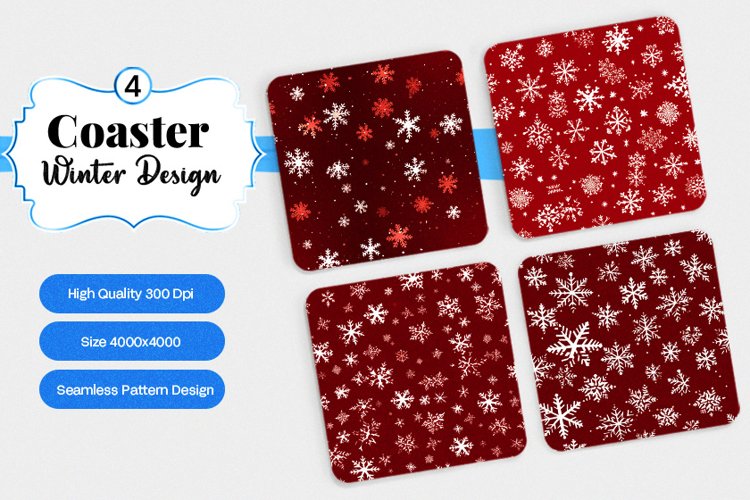 Square Coaster winter snow Sublimation example image 1