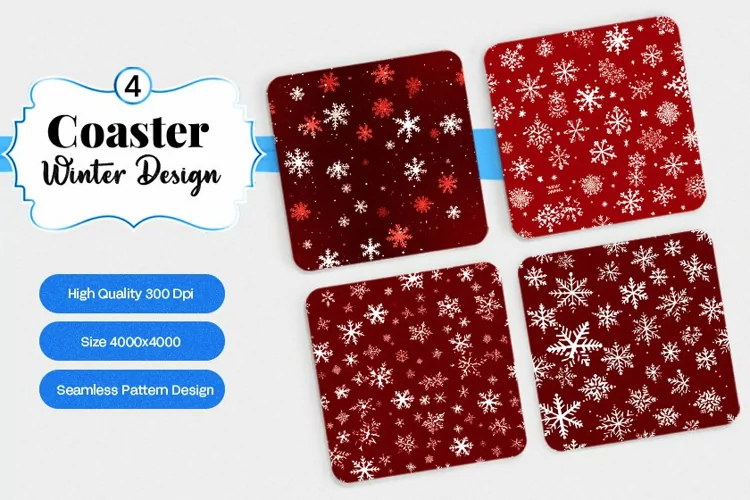 Square Coaster winter snow Sublimation