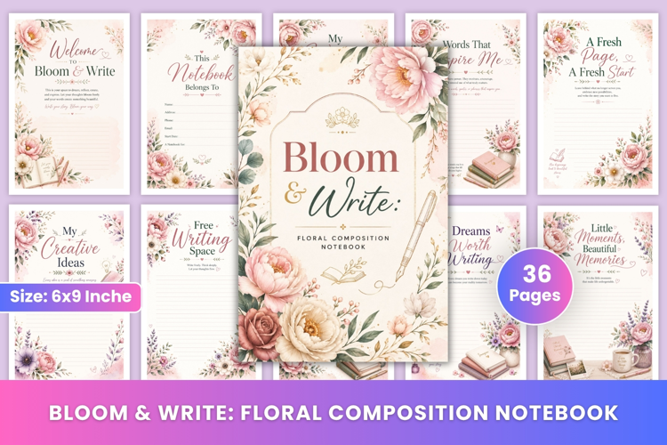 Bloom & Write: Floral Composition Notebook