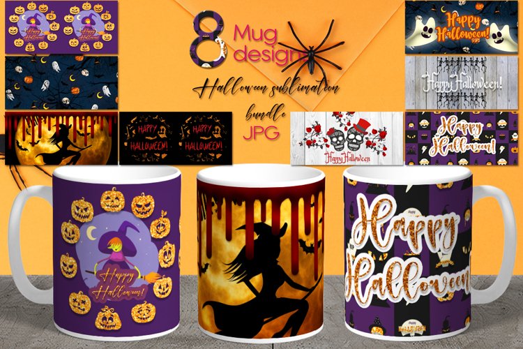 Funny Halloween | Sublimation Mug design bundle, JPG example image 1