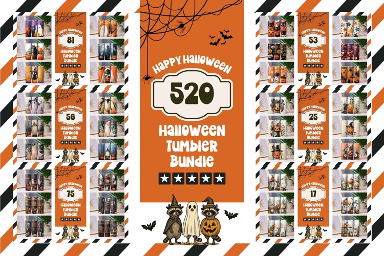 Mega Halloween Tumbler Bundle, Cartoon Halloween Bundle
