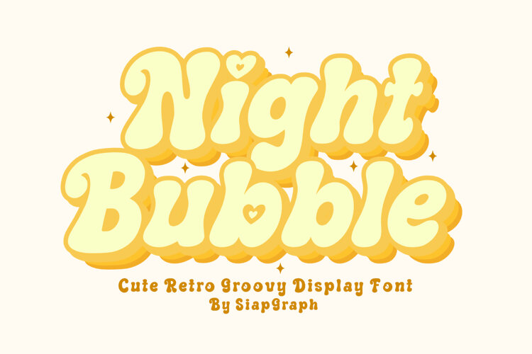 Night Bubble - Retro Groovy Font example image 1