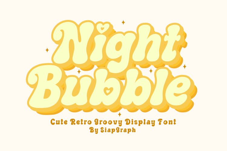 Night Bubble - Retro Groovy Font