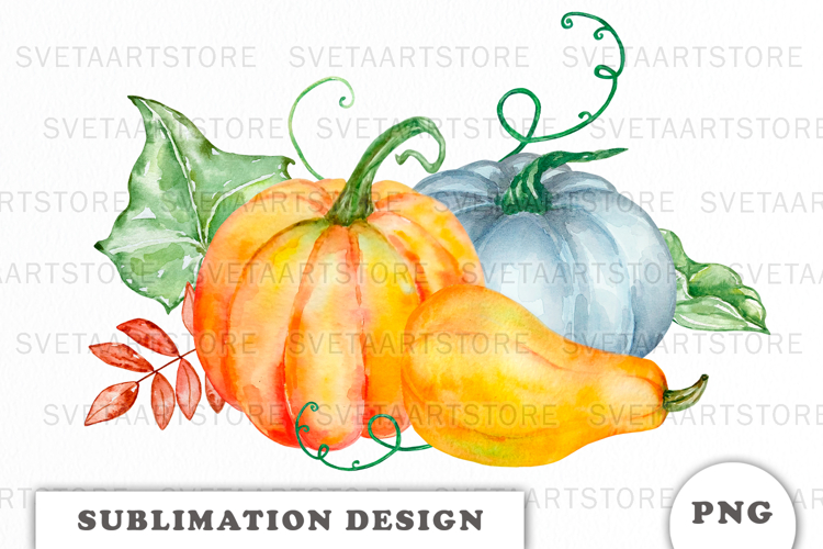 Watercolor Autumn Pumpkins png
