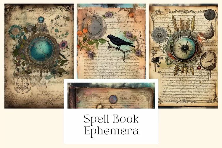 Spell Book Ephemera for Junk Journals