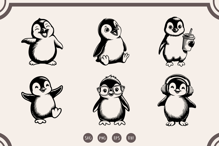 Cute Penguin svg Bundle, Penguin with Glasses svg
