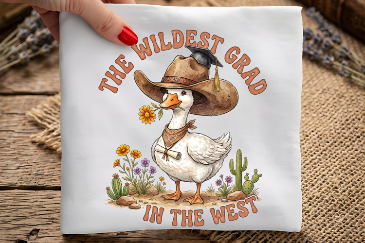 The Wildest Grad In The West PNG, Graduation Sublimation example image 1