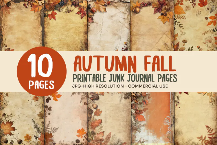 Vintage Autumn Junk Journal Pages