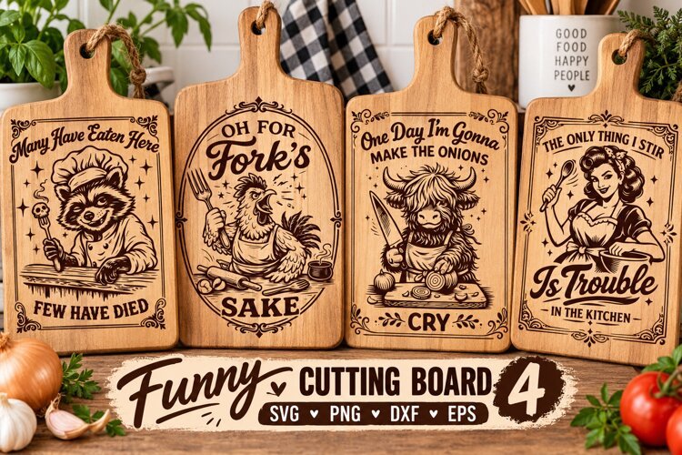 Funny Cutting Board SVG PNG, Farmhouse Kitchen Humor example image 1