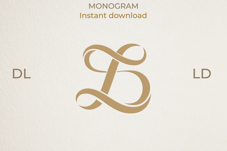 DL LD Wedding Monogram Logo | Elegant Initials Vector