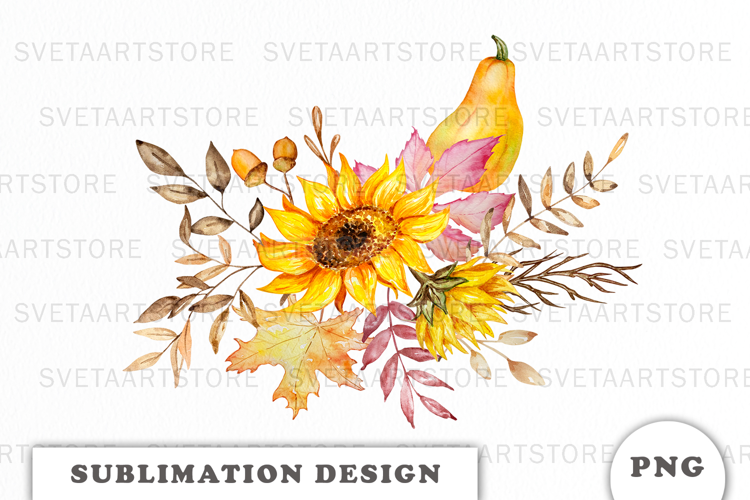 Watercolor Autumn Pumpkins png