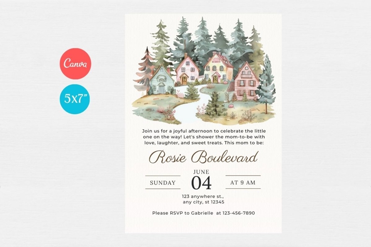 Baby Shower Invitation Template 107 example image 1