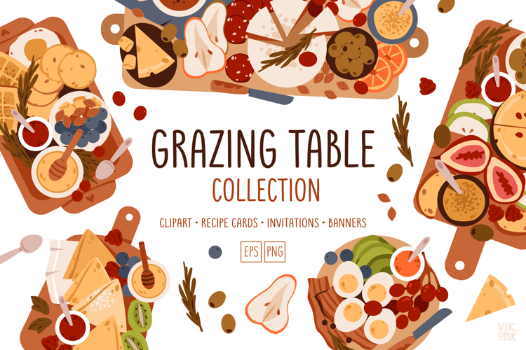 Grazing Table Collection | Clipart, Recipe Cards