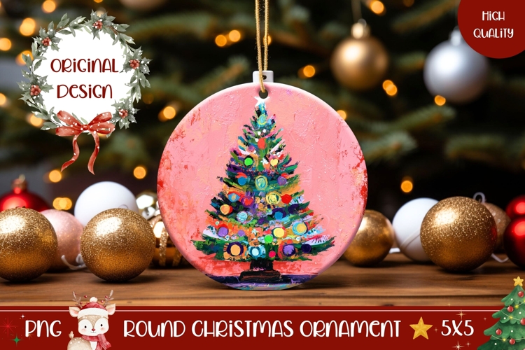 Art Christmas Tree Ornament PNG, Winter Tree Ornament