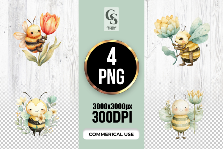 Flower With Bee Clipart Image 6