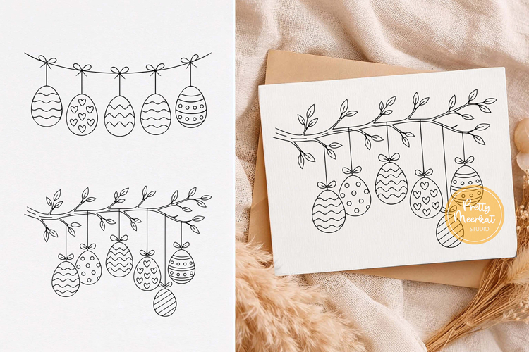 Easter Egg svg, Easter svg, Easter eggs hang on a branch