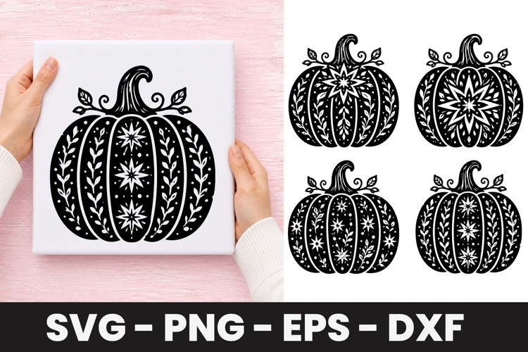 Ornate Autumn Pumpkin SVG PNG