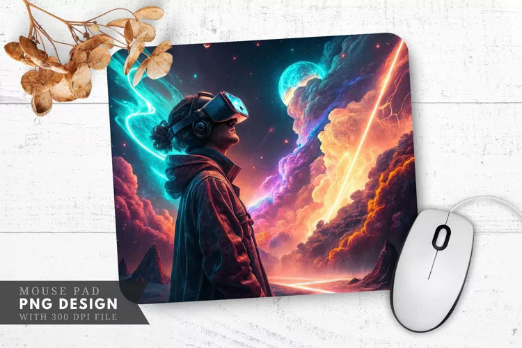 Cosmic VR Experience Mouse Pad PNG Design