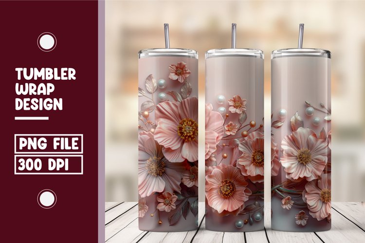 Flower Tumbler Wrap Design