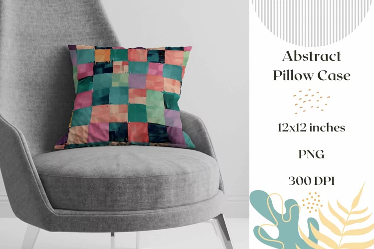 Colorful Geometric Pillow Case, Abstract Pillowcase Design