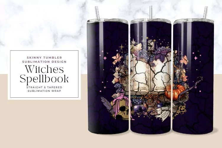 Witches Spellbook Tumbler Wrap