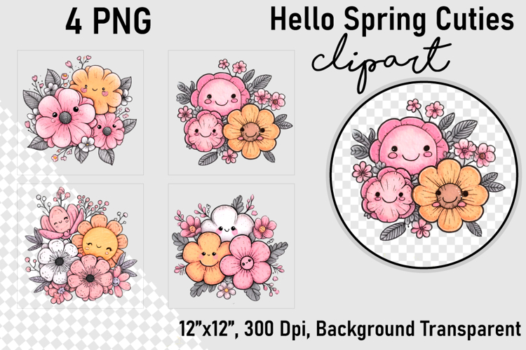Hello spring cuties clipart