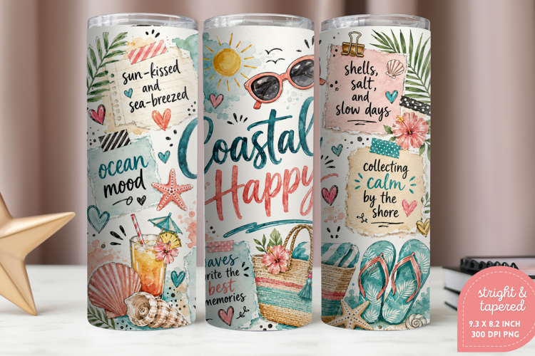 coastal tumbler png, 20 oz tumbler png, skinny tumbler png,