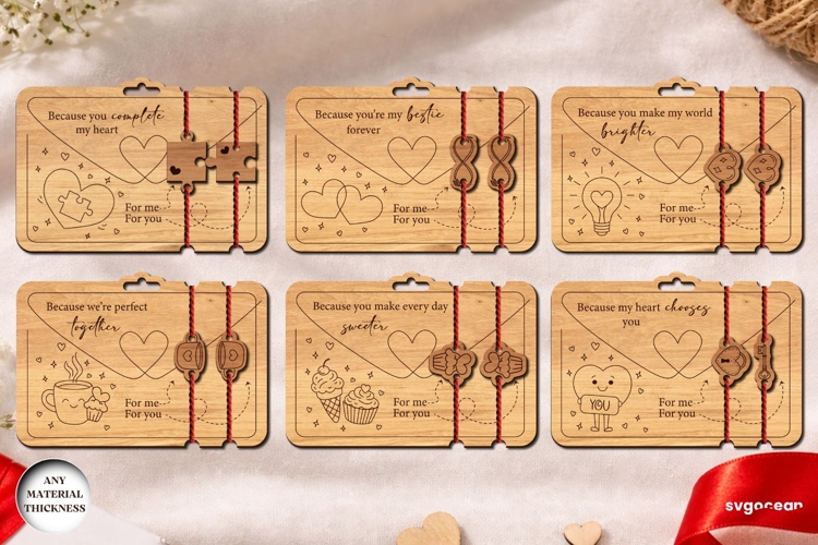Valentines Day Couple Bracelets SVG Bundle | Laser Cut