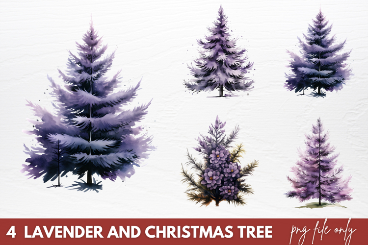 Lavender And Christmas Tree Sublimation PNG