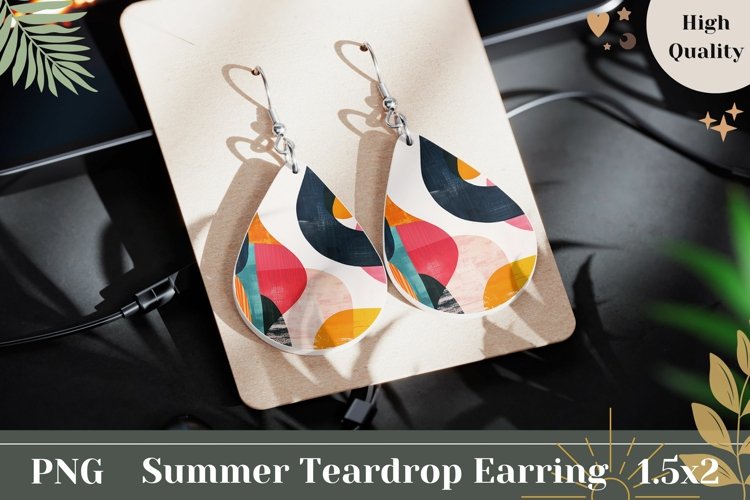 Abstract Teardrop Earrings, Abstract Earrings Sublimation