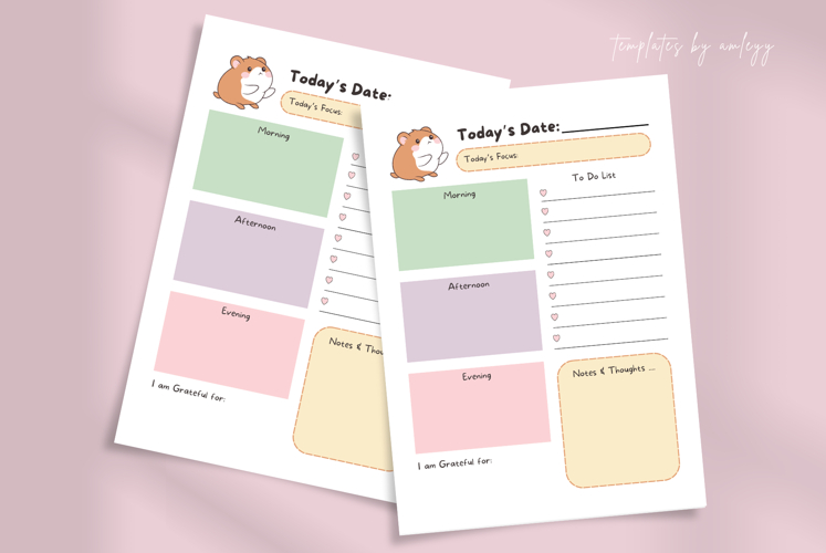 Charming Pastel Daily Planner Printable PDF Planner, Cute