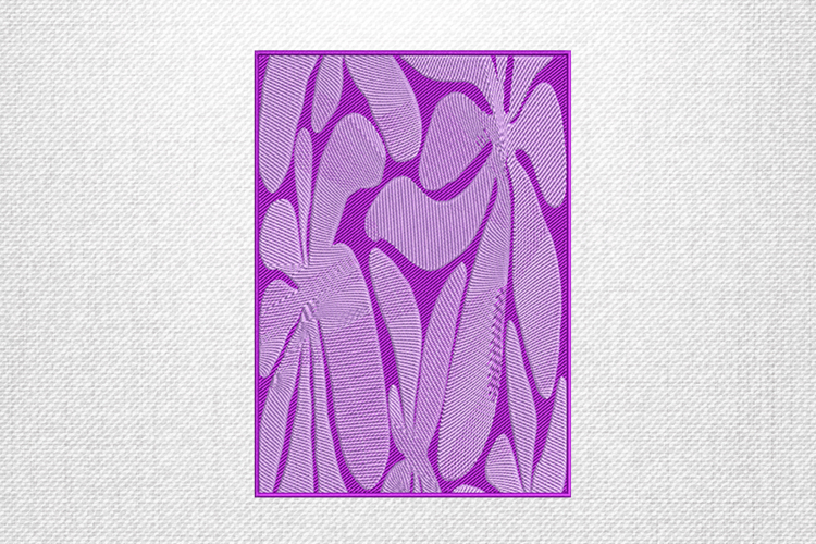 Abstract Purple Floral Embroidery Design