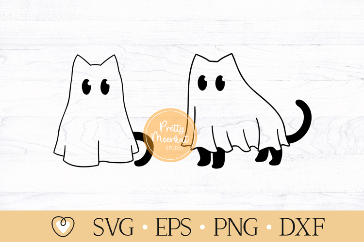 Cute Ghost Cat svg, Halloween svg, Boo svg, Ghost Cats svg