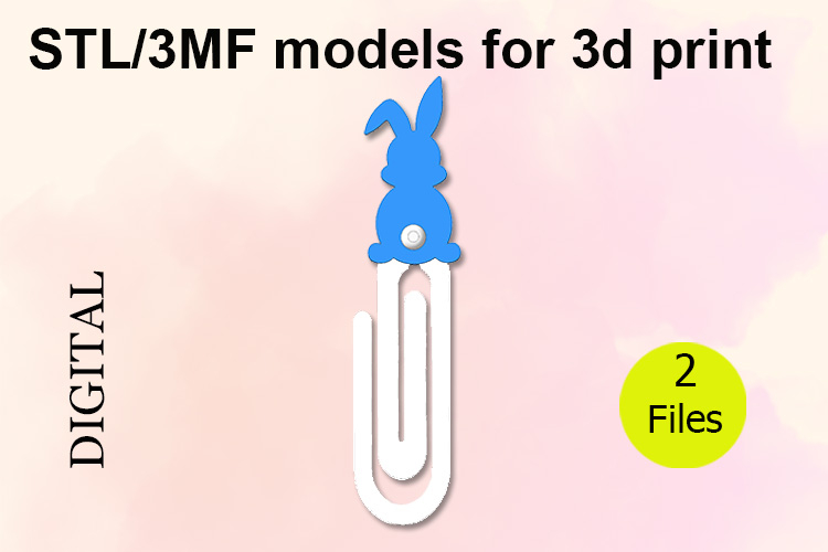 Paper Clips, Easter Bunny STL/3MF files for 3D Printing