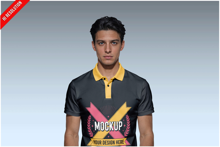 Polo T-shirt On Male Model
