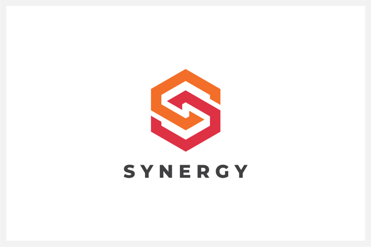 Synergy Letter S Hexagon Logo Design Vector Template