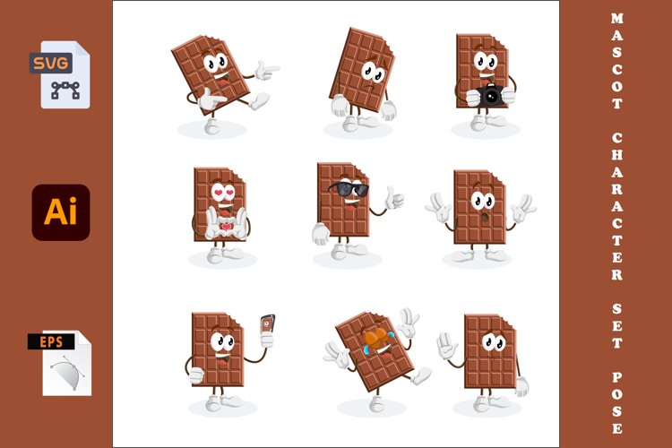 9 Pose chocolate mascot example image 1