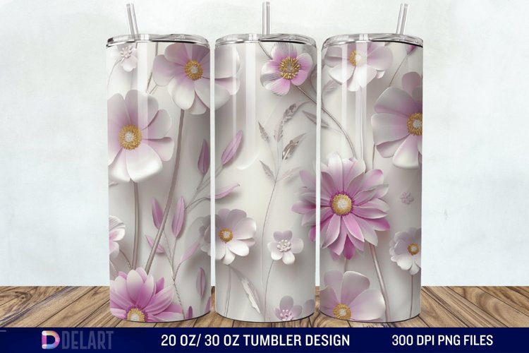 3D Floral Tumbler Wrap