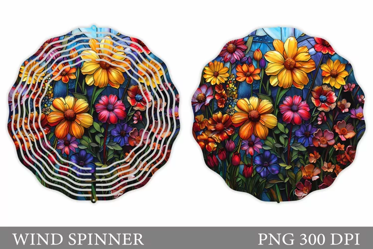 Flowers Wind Spinner Design. Flowers Wind Spinner Template