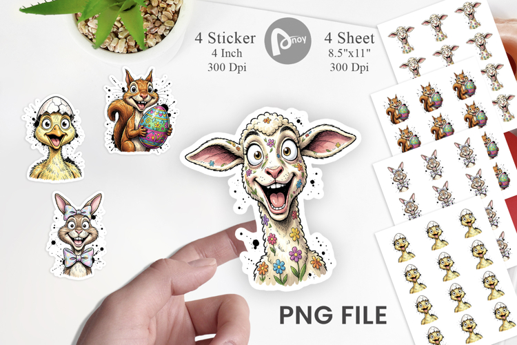 Zany Easter Animal Sticker