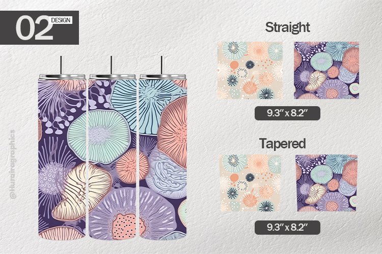 Sea Anemo Doodles Tumbler Wrap| Tumbler Sublimation Wrap